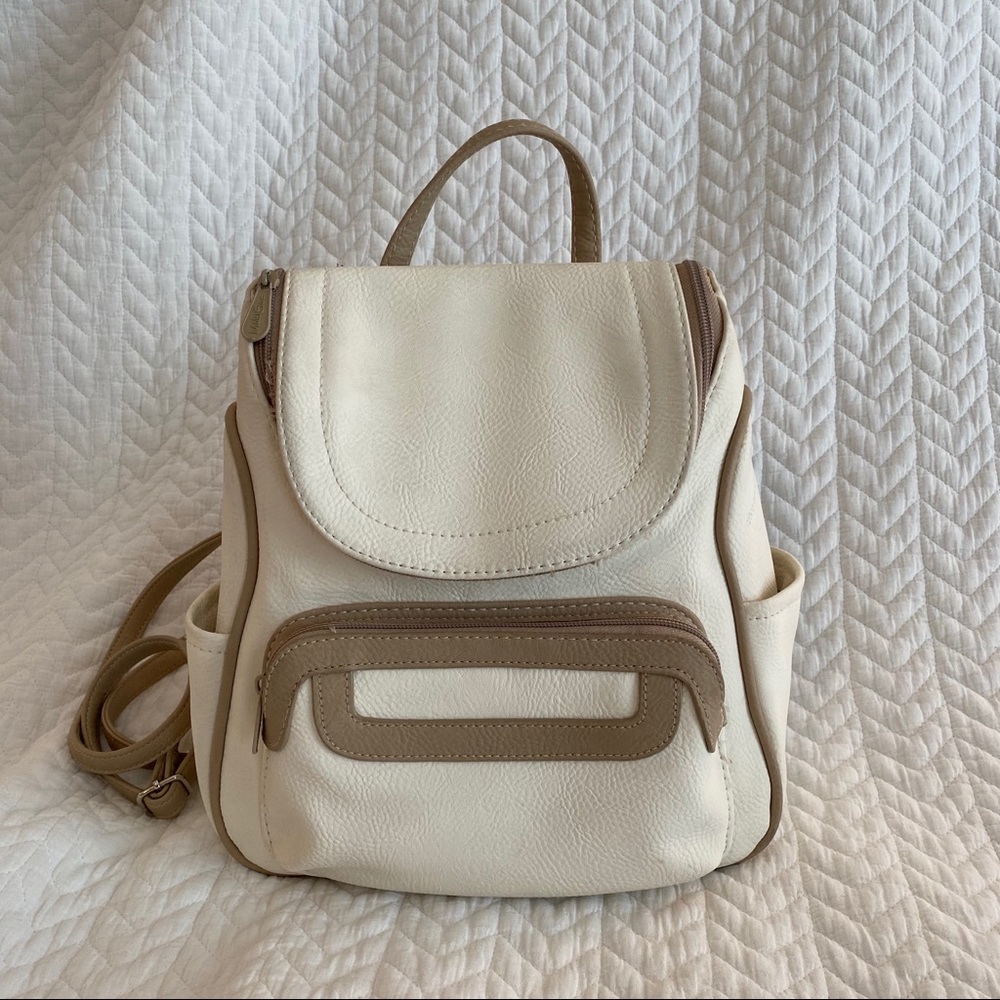 COPY - Multi sac mini backpack off white and taupe